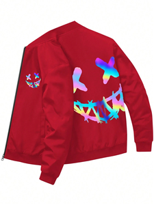 Chaqueta Varsity Personalizada con Logotipo para Hombre, Cuerpo de Lana Roja, Mangas de Cuero Crema, Chaqueta Letterman con Parche de Chenilla Bordado, Fabricación OEM - Product Image 2