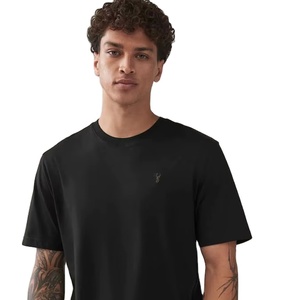 100% coton hommes t-shirt 300 Gsm faux col côtelé surdimensionné goutte épaule lourd plaine t-shirt Streetwear Long blanc pour hommes - Product Image 2