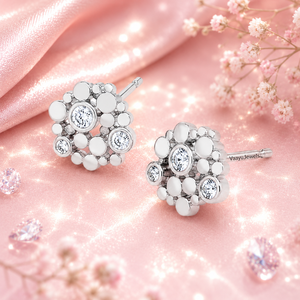 Pendientes de Diamantes Cultivados en Laboratorio con Baño de Rodio, Corte Brillante, Joyería Romántica para Mujer, Oro de 10K, 14K, 18K, Plata 925, 935 - Product Image 1