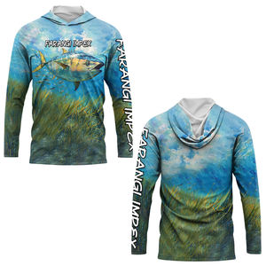 Custom OEM LOW MOQ Wholesale Breathable <b>Lightweight</b> Fishing Suit Quick Dry Uv Tuna Fishing Shirts Long Sleeve Hiking Shirts Mask - Product Image 3