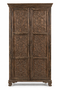 Armario de Madera Maciza Tallada a Mano con Puertas Dobles, Diseño de Rosas, Alta Calidad, para Interiores Modernos y Clásicos, Disponible en Grandes Cantidades - Product Image 2