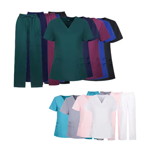 Elastic Anti-Wrinkle Woven Fitted Nursing Medical <b>Scrubs</b> Jogger <b>Scrub</b> <b>Tops</b> Needle Detection Unisex Polyester Spandex Doctor - Product Image 4