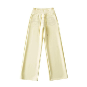 Pantalon de jogging écoresponsable pour femme en Spandex/Nylon, taille haute élastique, coupe ample à jambe large, cordon de serrage réglable, anti-transpiration - Product Image 3