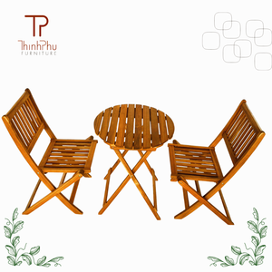 THINH PHU FURNITURE TP2143 Modern Modular Sectional Garden Set (3pcs) Acacia Solid Wood Foldable Waterproof Eco-Friendly <b>Outdoor</b> - Product Image 5