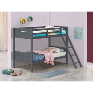 Letto a Castello Grigio con Scala Integrata per Bambini - Product Image 1