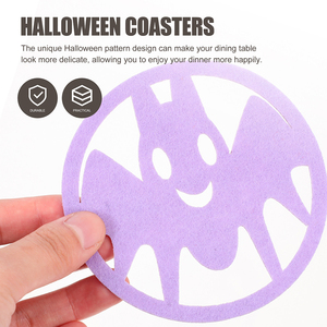 12 Stuks Hittebestendige Anti-Slippende <span class=keywords><strong>Halloween</strong></span> Bekermatten Holle Cartoon Placemat Vilt Eettafel Decor Achtbaan - Product Image 6