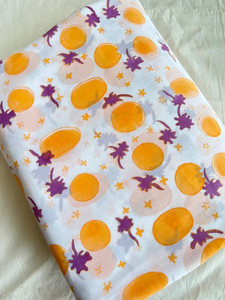 Tissu en coton léger et écologique imprimé à la main, motif floral orange et blanc Jaipur Sanganeri, 90 GSM, pour femmes et hommes - Product Image 4