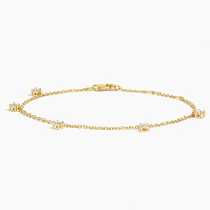 Pulsera de cadena con eslabones y diamantes dispersos - Product Image 1