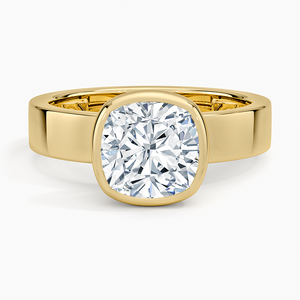Bague solitaire en diamant taille coussin en or blanc 10 carats, sertie à griffes, certifiée IGI, bijou d'anniversaire - Product Image 1