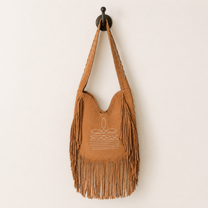 Bolso de Hombro de Cuero de Gamuza Genuino de Primera Calidad con Flecos para Mujer, Estilo Bohemio Occidental, Bolso de Diseño Vintage para Uso Diario, Viajes y Moda - Product Image 1