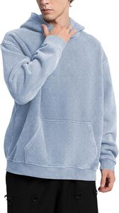 Pull à capuche style vintage délavé à l'acide, 100% coton épais, personnalisable, coupe oversize, streetwear, vierge, vente en gros - Product Image 3