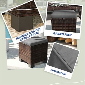 2 Pouf da Esterno in Vimini per Arredamento da Giardino - Product Image 5