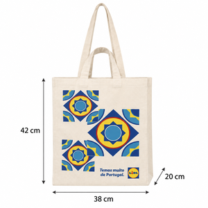 Sacs fourre-tout en toile de coton Off White 310 GSM 38x42x20cm, logo personnalisé, vente en gros, OEM, réutilisables, marque privée, commande en gros SNCH101 - Product Image 3