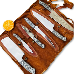 High Quality Stainless Steel Professional Chef <b>Knife</b> <b>Set</b> <b>Sharp</b> Blade Right Hand Orientation Customized Wooden Handle - Product Image 1