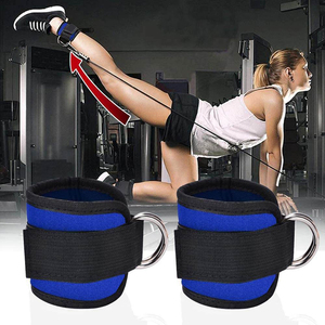 Adjustable Neoprene Padded Ankle Straps Workout Cable Machine Gym Fitness Training D-<b>Ring</b> Cuffs for Unisex - Product Image 3
