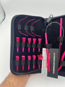 AL-FARDAN INSTRUMENTS Kit d'outils professionnels pour extensions de cheveux, prix de gros, couleur rose métallique, pinces, crochets, clips - Product Image 6