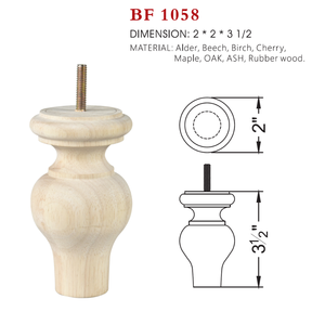 <b>Small</b> Solid Wood Traditional Heavy Duty Furniture Leg Mini Turned Sofa Cabinet Custom Furniture Parts with Easy Installation - Product Image 5