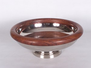 Ensemble de luxe de 3 bols avec finition argentée martelée et poignées décorées de feuilles pour une décoration de table de luxe - Product Image 2