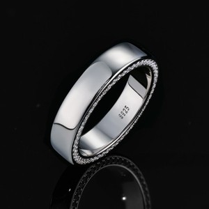 Pulsera Moderna para Mujer Chapada en Oro Blanco y Rodio con Diamantes Redondos Brillantes Engastados para Aniversario - Product Image 1