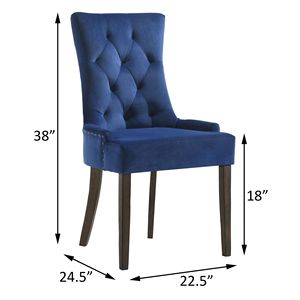 Set di 2 sedie sul retro del soggiorno con trapuntato in rovere blu e stagionato - Product Image 6