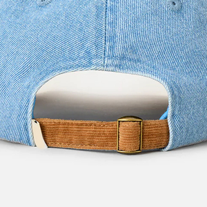 Casquettes 6 panneaux en tissu denim premium 2026 avec sangle réglable au dos, broderie personnalisée, service OEM ODM - Product Image 6