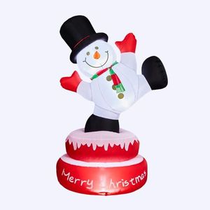 4.8FT Lighted Christmas <b>Inflatable</b> Decoration <b>Large</b> Rotating Snowman with Motor Funny Outdoor Holiday Yard Decorations Built - Product Image 2