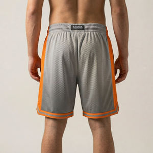 High Quality <b>Men's</b> Custom Basketball <b>Shorts</b> | <b>Patch</b> Embroidery Quick Dry Heavy Mesh <b>Shorts</b> With Pockets - Product Image 3