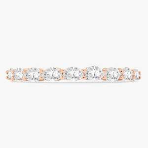 Half Eternity Wedding Band 0.7 ct <b>Stacking</b> Matching <b>Ring</b> 14k 18k Gold East West Oval Cut Lab Grown Diamond Manufacture Wholesale - Product Image 3