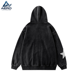 Sweat à capuche zippé pour homme, style vintage, avec broderie personnalisée, manches amovibles, nouveau style. - Product Image 2