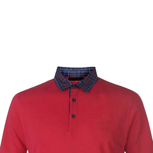 Polo de Manga Corta Rojo para Hombre, de Algodón Piqué, con Cuello a Cuadros, Estilo Casual, Corte Regular, Tejido de Punto - Product Image 5
