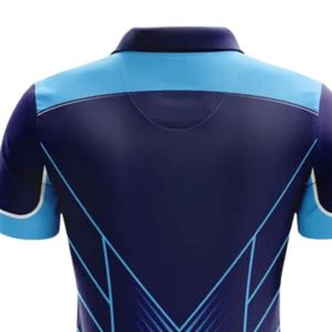 Maillot de cricket bleu marine pour homme, col polo, chemise de sport légère, uniforme d'équipe athlétique, respirant, pour l'entraînement et les matchs - Product Image 4