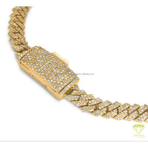Pulsera de Cadena Completamente Adornada con Diamantes Cultivados en Laboratorio y Diseño Hip Hop de Lujo - Product Image 1