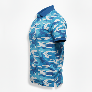 เสื้อโปโลผู้ชายผ้าโพลีเอสเตอร์ 100% ระบายอากาศได้ดี พิมพ์ลายแบบซับลิเมชั่น แห้งเร็ว สำหรับเล่นกอล์ฟ  พร้อมโลโก้สั่งทำพิเศษ - Product Image 3