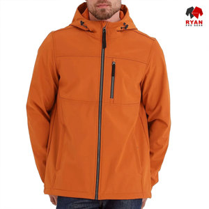 แจ็คเก็ตซอฟต์เชลล์แบบสั่งทำพิเศษสำหรับผู้ชาย ยี่ห้อ Ryan Pro Gear พร้อมซิปปิดและโลโก้สั่งทำ เป็นมิตรต่อสิ่งแวดล้อม - Product Image 1