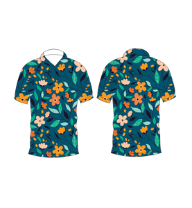เสื้อโปโลผู้ชายพิมพ์ลายดอกไม้สีส้มเขียวขจีลำลองแขนสั้นแฟชั่นฤดูร้อน - Product Image 6