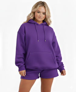 Conjunto de Sudadera con Capucha y Pantalones Cortos para Mujer, Tejido de Alta Calidad, Superventas, Servicio OEM ODM, Atuendo Cómodo para Uso Diario - Product Image 5