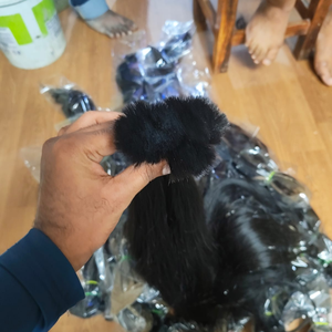 Cabello Humano Virgen Premium Crudo con Cutícula Alineada, Cabello Indio Negro Natural, Venta al por Mayor, 100g, Doble Trama a Máquina, Donante Único, Todo SV3 - Product Image 6