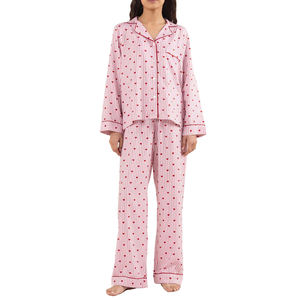 Ensemble de pyjama en coton de qualité supérieure pour femmes, élégant, deux pièces, vêtements de nuit, vêtements de détente confortables, logo OEM, fabricant en gros - Product Image 1