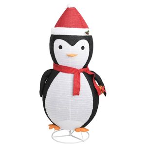 Figura Decorativa de Pingüino de Nieve Grande en Blanco y Negro con Iluminación, Hecha de Poliéster y Acero - Product Image 4