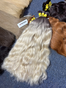 สินค้าขายดี ผมต่อเวียดนามแท้ 100 กรัม สีอ่อน ยาว 60 ซม. แบบ Super Double Drawn แบบเป็นมัด - Product Image 2