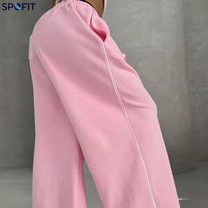 SPOFIT Pantalon de survêtement personnalisé à coupe large empilée, pour femme et homme, style jogging, coupe évasée, jambe droite, ample - Product Image 2