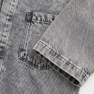 Chemise en jean respirante vintage américaine pour homme, style streetwear, manches courtes, poche poitrine, haute qualité - Product Image 5