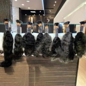 Peluca de pelo ondulado de la India Remy, pelo ondulado natural, barato, con alineada cutícula, 70 g/pc, 50 g/pcs - Product Image 1