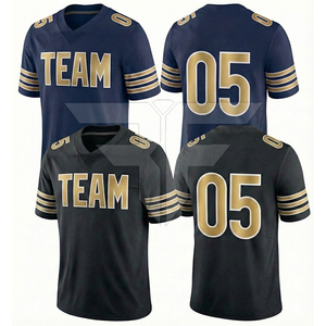 Ventes en gros de maillots de football américain personnalisés, ensembles de pantalons, manches courtes, 100% polyester, antibactériens et respirants, tailles plus grandes - Product Image 2