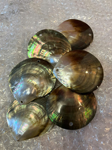 <b>Polished</b> Mother of Pearl Shell Beads Natural Mother of Pearl Shell Pendant Jewelry Craft <b>Black</b> Round Shape Mother Of Pearl Hole - Product Image 3