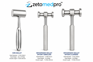 Maillet KIRK en acier inoxydable, tête de 1,5 pouce de diamètre, poids de 26 oz, ZETOMEDPRO - Product Image 6