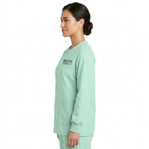 Blouses d'hôpital, vestes médicales, vestes pour infirmières, médecins, personnel hospitalier, veste à col rond boutonnée - Product Image 4
