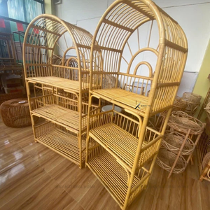 Estantería de Pared de Mimbre de Alta Calidad para Niños, Muebles Infantiles, Estantería Arqueada de Mimbre Tejida a Mano para Exhibición y Almacenamiento de Juguetes, Venta al por Mayor - Product Image 5