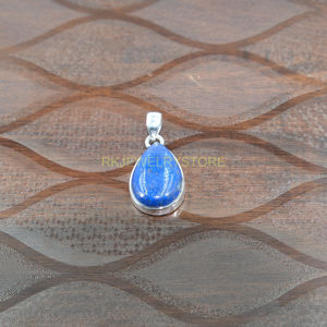 Pendentif Goutte d'Eau en Lapis Lazuli Naturel, Sertissage Bezel en Argent Sterling 925, Bijou Fait Main en Pierre Précieuse Bleue, Vente en Gros - Product Image 6