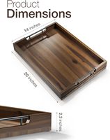 Plateau de service rectangulaire de luxe en bois de manguier poli, plat pour occasions spéciales, compatible lave-vaisselle et micro-ondes